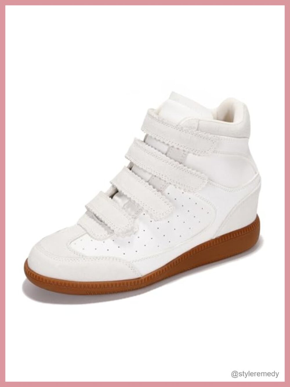 Wedge High-Top Sneakers Memory Foam Insole Lace Up Casual